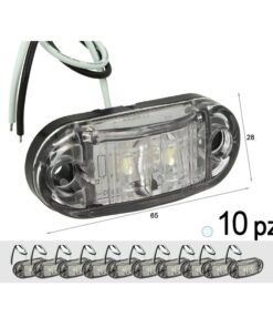 10 Pezzi Fanali Laterali LED 12V 24V Bianco Freddo Luci Cortesia Camper Furgone