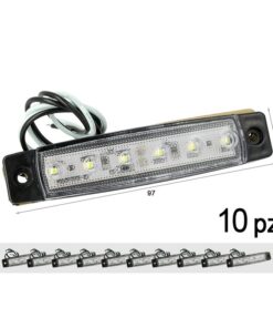 10 Pezzi Fanali Laterali LED 12V 24V Bianco Freddo Luce Cortesia Targa Camper