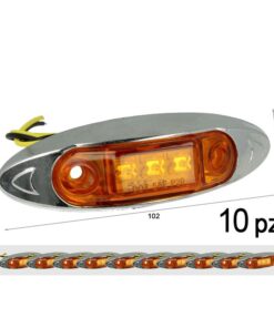 10 Pezzi Fanali Laterali LED 12V 24V Arancione per Luci Cortesia Camper Barca