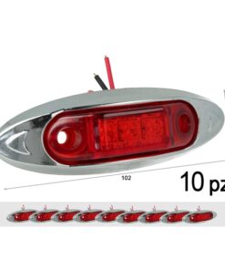 10 Pezzi Fanali Laterali LED 12V 24V Rosso Luce Ingombro Cortesia Targa Camper Barca