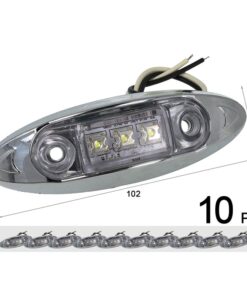 10 Pezzi Fanali Laterali LED 12V 24V Bianco Freddo Luci Cortesia Camper Barca