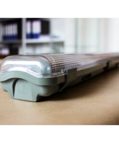 Plafoniera 120cm Con 2 Tubi Led Da 18W Incluso Bianco Freddo 6400K IP65 Tri Proof Led Lamp Light SKU-6399