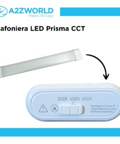 Plafoniera LED Prisma CCT, Reglette Led 60cm 24W 3200LM 220V, Barra Led Da Soffitto, 600X75X30mm