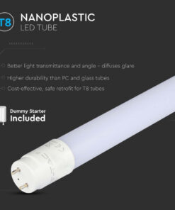 Tubo Led T8 G13 60cm 9W 850LM 6500K Alimentazione da Un Lato Non Ruotabile SKU-216394