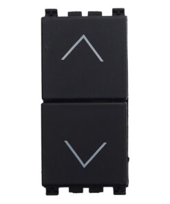 Pulsante Saliscendi Commutatore 2P 10A Tapparelle Colore Nero Compatibile Con Vimar Arke