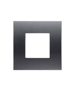 Placca Plastica Serie Venus 2P Colore Acciaio Scuro Compatibile Con Vimar Arke