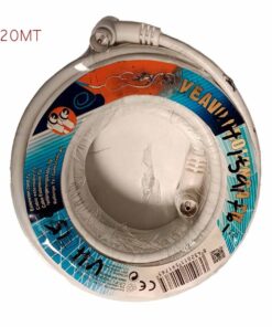 Cavo Antenna TV Coassiale Maschio Femmina 20 metri Angolo Retto