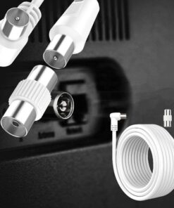Cavo Coassiale Antenna TV con Connettore ad Angolo Retto Maschio Maschio Adattatore Femmina Femmina Incluso 25m Supporta HD UHD 4K