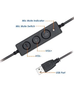 Cuffia Monoaurale Con USB Microfono Auricolare Professionale Per PC Notebook Aziendale Ufficio Call Center Skype Uso Business