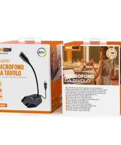 Microfono da Tavolo Flessibile con LED RGB per Lavoro, Video Chat Online e Gaming