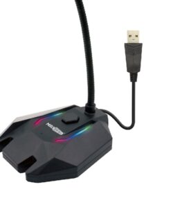 Microfono da Tavolo Flessibile con LED RGB per Lavoro, Video Chat Online e Gaming