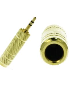 Convertitore Adattatore Audio Stereo da 3,5mm Maschio a 6,35mm Femmina Colore Oro
