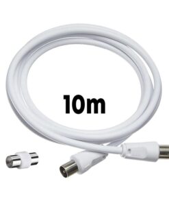 Cavo Coassiale Antenna TV con Connettore Dritto Maschio Maschio Adattatore Femmina Femmina Incluso 1.5m Supporta HD UHD 4K HDTV