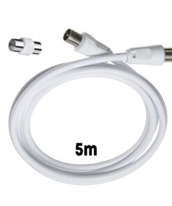 Cavo Coassiale Antenna TV con Connettore Dritto Maschio Maschio Adattatore Femmina Femmina Incluso 5m Supporta HD UHD 4K HDTV