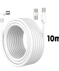 Cavo Coassiale Antenna TV con Connettore Dritto Maschio Maschio Adattatore Femmina Femmina Incluso 10m Supporta HD UHD 4K HDTV