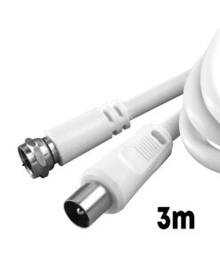 Cavo Coassiale Antenna TV con Connettore F Maschio a RF Maschio per Satellitare SAT HDTV ecc 3 metri