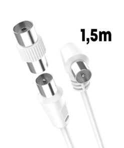 Cavo Coassiale Antenna TV con Connettore ad Angolo Retto Maschio Maschio Adattatore RF Femmina Femmina Incluso 1.5m Supporta HD UHD 4K