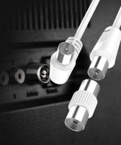 Cavo Coassiale Antenna TV con Connettore ad Angolo Retto Maschio Maschio Adattatore Femmina Femmina Incluso 3m Supporta HD UHD 4K