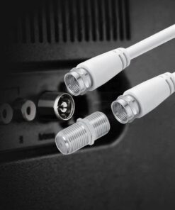 Cavo Sat Coassiale Connettore F su F con Adattatore Femmina-Femmina Incluso Cavo Antenna TV da 3m
