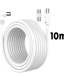Cavo Coassiale Antenna TV con Connettore ad Angolo Retto Maschio Maschio Adattatore Femmina Femmina Incluso 10m Supporta HD UHD 4K
