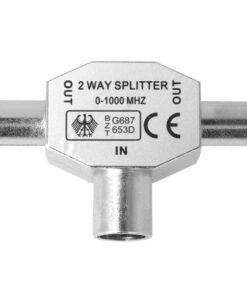 Sdoppiatore Splitter per Antenna TV in Metallo 1 Maschio 2 Femmine Distributore Derivatore Accoppiamento Antenna TV
