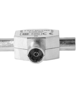 Sdoppiatore Splitter per Antenna TV in Metallo 1 Femmina 2 Maschi Distributore Derivatore Accoppiamento Antenna TV