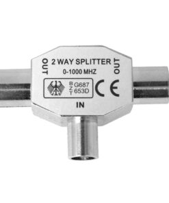 Sdoppiatore Splitter per Antenna TV in Metallo 1 Femmina 2 Maschi Distributore Derivatore Accoppiamento Antenna TV