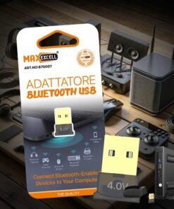 Adattatore Bluetooth 5.0 3Mbps Compatibile con Tutti Periferiche di Input Wireless Mouse Tastiera Joystick Cuffie Stampante Altoparlanti per Computer