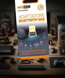 Adattatore Bluetooth 5.0 3Mbps Compatibile con Tutti Periferiche di Input Wireless Mouse Tastiera Joystick Cuffie Stampante Altoparlanti per Computer