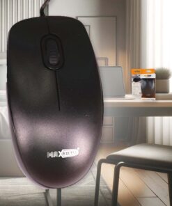 Mouse Ottico USB 2.0 Leggera e Slim da Lavoro Ufficio Viaggio Uso Personale con Cavo da 1.25 metri Modello 0100 a 2 Tasti con Rotella Cliccabile