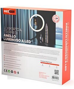 Alternative view of Supporto a Treppiedi Anello Luminoso USB con 3 collori 2800k-6500k a LED 16W 360º Dimmerazione con 60cm di Altezza Regolabile Diametro 20cm