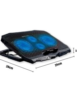 Supporto Regolabile con Ventola per Laptop PC Modello 2 Ventole da 14cm e 2 da 7cm Dimensione Supporto L39cm x W28cm x H2.9cm