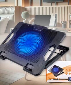 Supporto Regolabile con Ventola per Laptop PC Modello con Ventola Singola da 14cm Dimensione Supporto L37cm x W27cm x H3cm