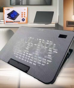 Supporto Regolabile con Ventola per Laptop PC Modello Doppio Ventole da 14cm Dimensione Supporto L35.8cm x W25.9cm x H3cm