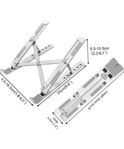 Supporto Notebook In Alluminio Regolabile Supporto Laptop Scrivania Pieghevole Design Ergonomico Stabile