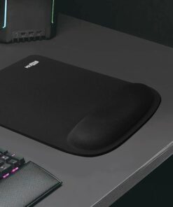 Tappetino Mouse con Poggiapolso Mousepad da Scrivania Colore Nero Misura 21 x 25 cm Fondo in Gomma Antiscivolo