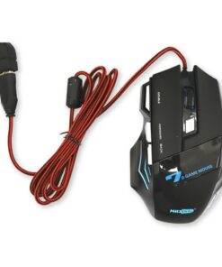 Mouse da Gioco con 2 Tasti Laterali e Tasto Regola DPI RetroIlluminato con RGB Casuale Filo Antipiega 1,25 metri Modello Tasto Doppio Click