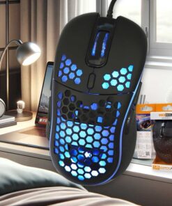 Mouse Ottico Ergonomico USB 2.0 Anti Sudore Retro Illuminato Colori RGB Casuale Tasto DPI Max 12K piu 4 Tasti Latterali Filo 1,25 Metri