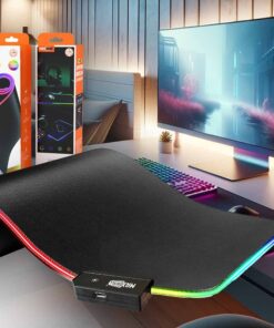Tappetino Mouse da Gaming 35x25cm RGB con Cavo USB Spessore 4mm