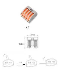 10 Morsetti a Molla 4P Connettori Terminali Riutilizzabili Per Cavi Elettrici