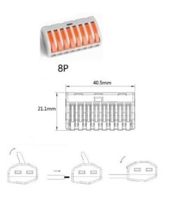 10 Morsetti a Molla 8P Connettori Terminali Riutilizzabili Per Cavi Elettrici