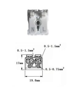 10 Morsetti a Molla Rapidi 2P Doppio Click Bianco per Cavi e Morsettiera a Vite