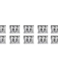 10 Morsetti a Molla Rapidi 3P Doppio Click Bianco per Cavi e Morsettiera a Vite