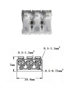 10 Morsetti a Molla Rapidi 3P Doppio Click Bianco per Cavi e Morsettiera a Vite