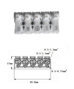 10 Morsetti a Molla Rapidi 5P Doppio Click Bianco per Cavi e Morsettiera a Vite