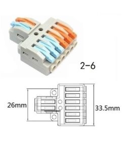 10 Sdoppiatore Elettrico Compatto Connettore Morsetto Elettrico Cavo Connettore 2P-6P