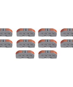 10 Morsetti Elettrici Rapidi 2P con Leva Connettori Compatti per Fili Elettrici