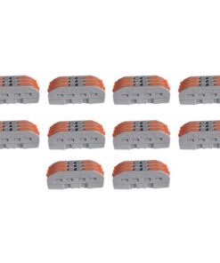 10 Morsetti Elettrici Rapidi 3P con Leva Connettori Compatti per Fili Elettrici