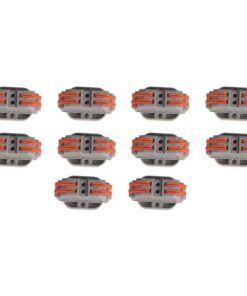 10 Morsetti con Base Fissaggio Morsettiera Elettrica Connettore Bilaterale 2P