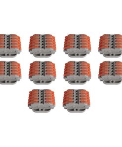 10 Morsetti Con Base Fissaggio Morsettiera Elettrica Connettore Bilaterale 5P